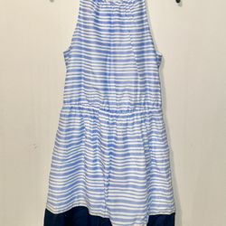 Blue Dress White Striped 