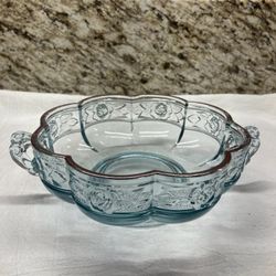  Vintage Jeanette Aztec Rose 6.5” Serving Relish Dish Bowl Gold Trim With Handles 