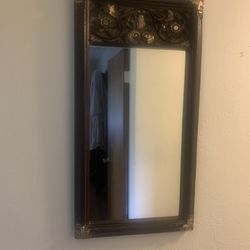 3 Antique Wooden Carved Mirrors 