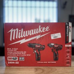 Milwaukee M12 12-Volt Lithium-Ion Cordless Drill Driver/Impact Driver Combo Kit w/ Two 1.5Ah Batteries, Charger Tool Bag (2-Tool)