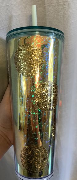Starbucks holiday cold cup glitter dot tumbler