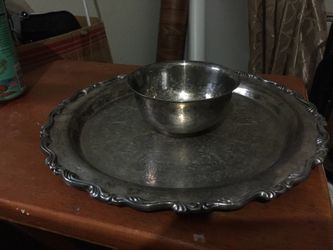 Antique silver platter