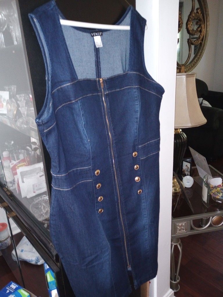 New Plus Size Jean Dress 