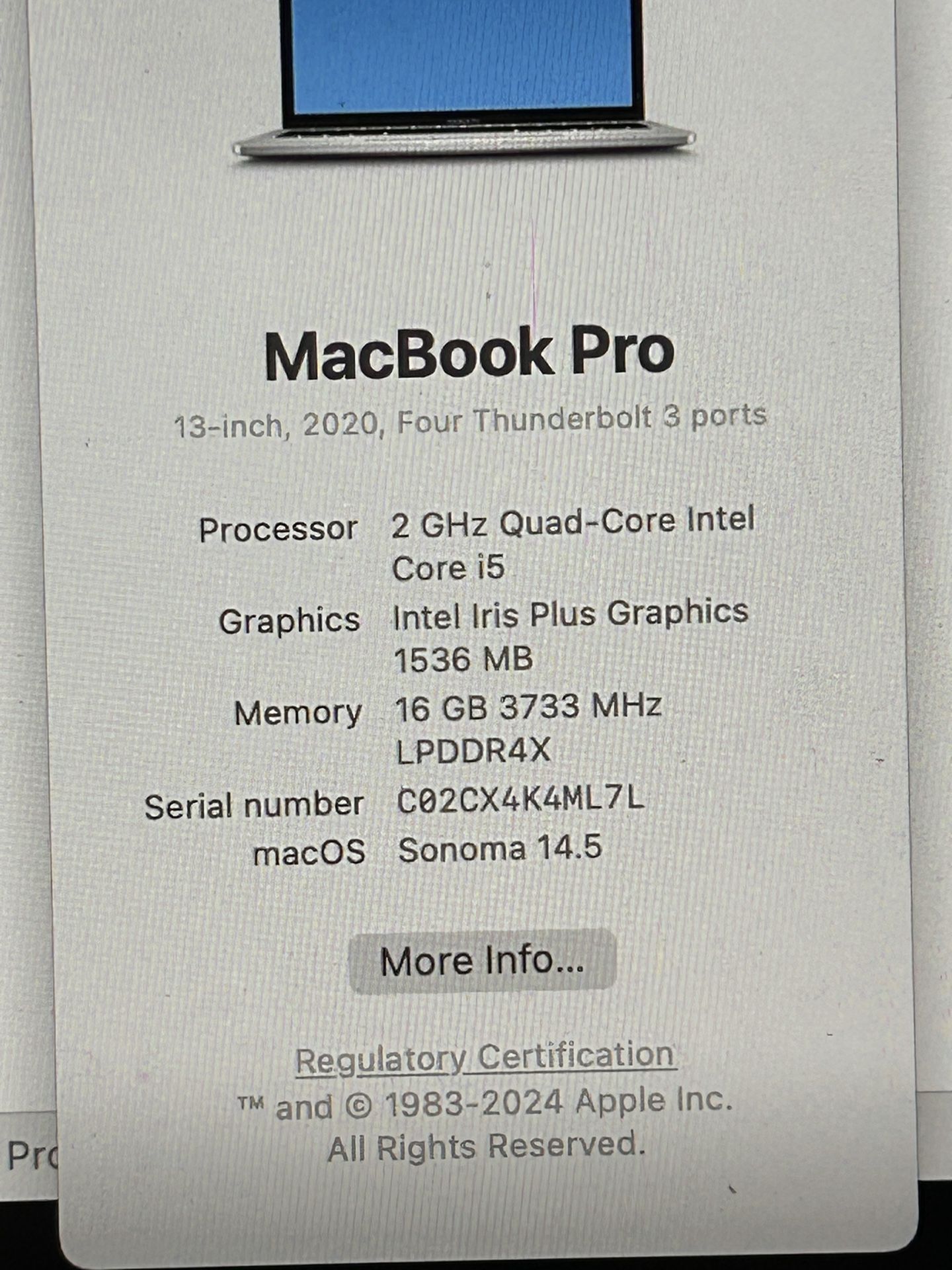 2020 13i nch MacBook Pro