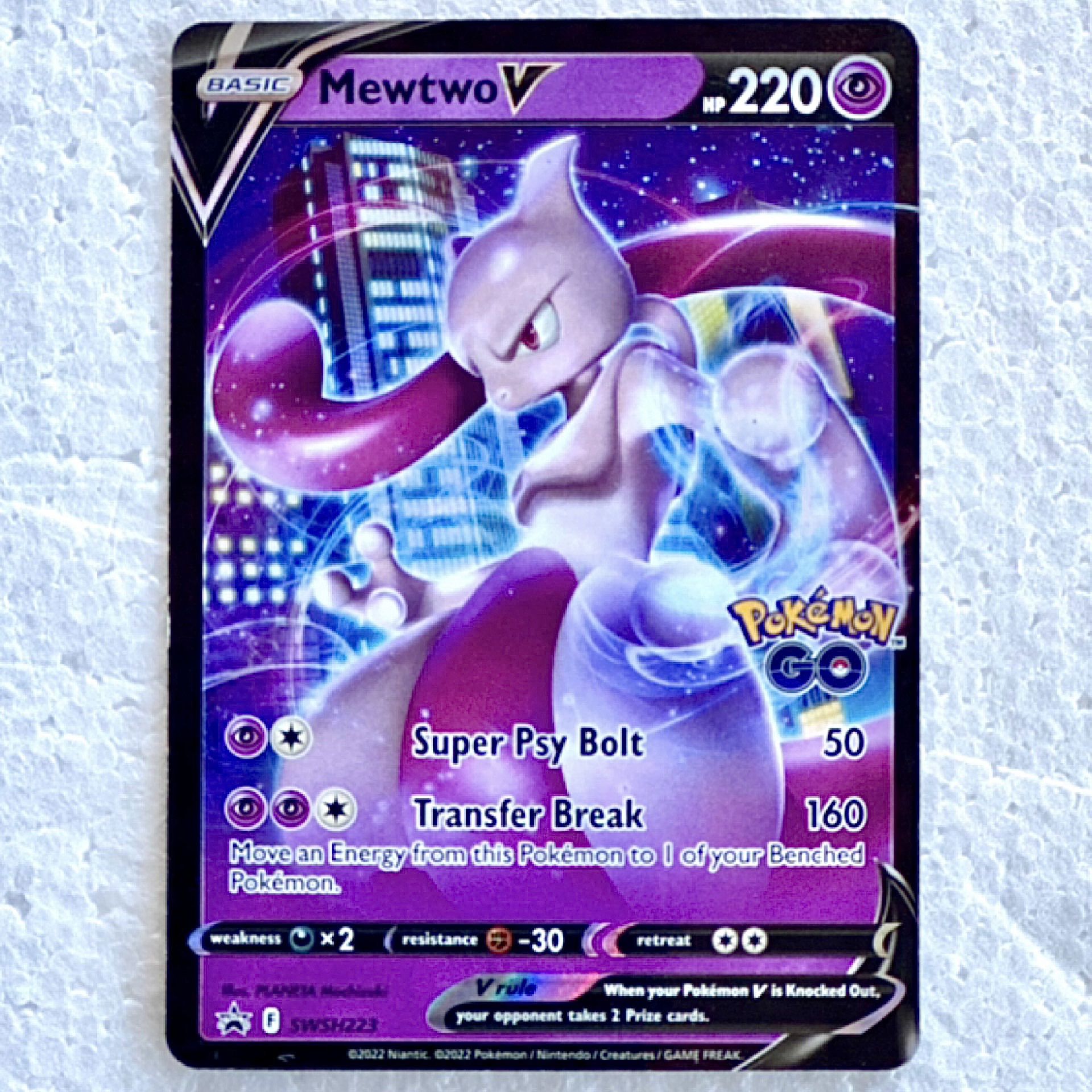 2022 Pokemon GO Mewtwo V SWSH223 Black Star Promo Foil Card for Sale in San  Pedro, CA - OfferUp