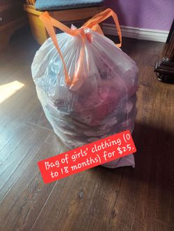 Bag of girls' clothing (0–18 months) — $25