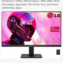 24 Inch LG.FREESYNC AMD MONITOR With Cordless Key Board