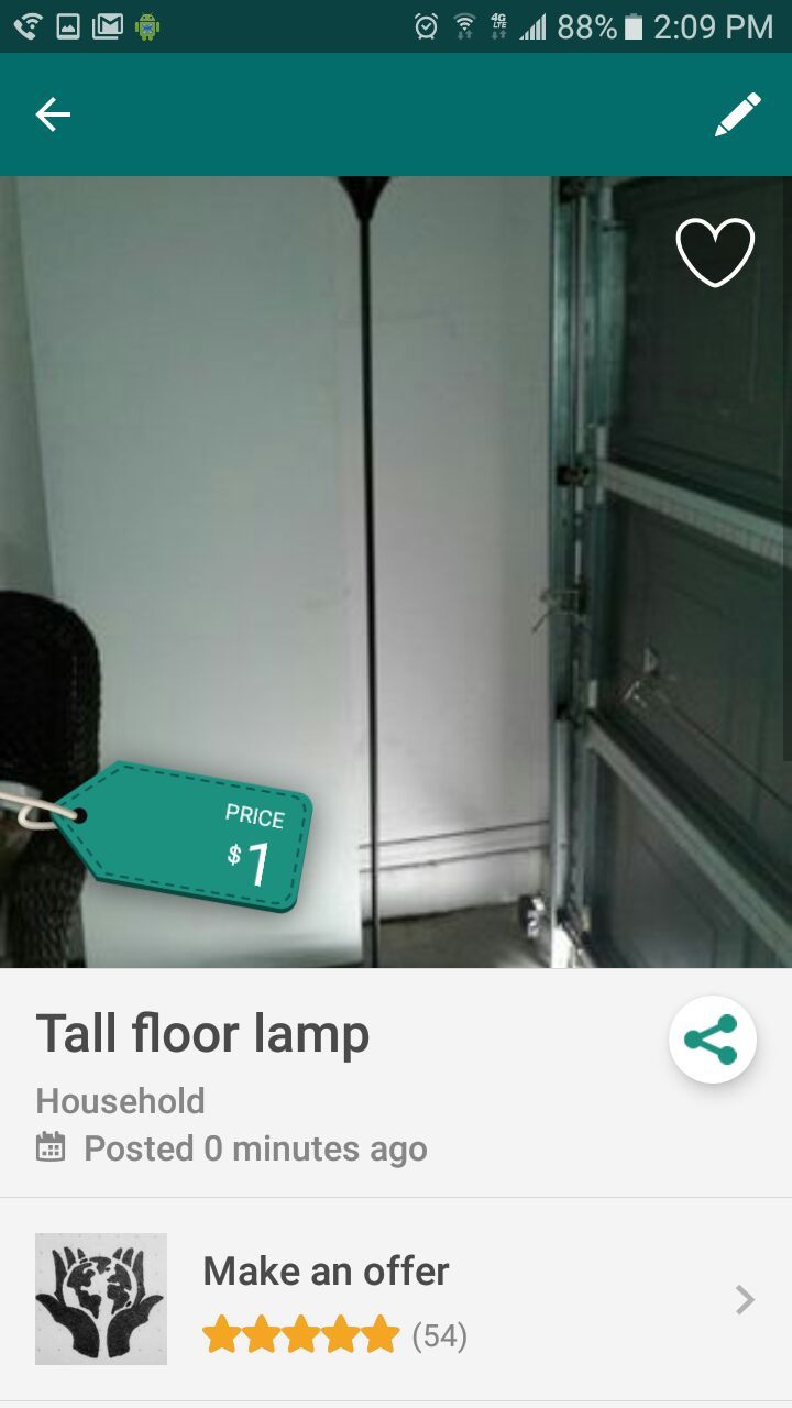 Tall floor lamp