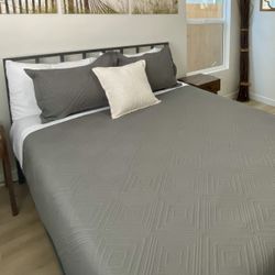 Queen Bed Frame and Mattress