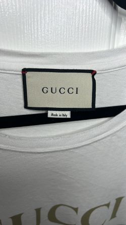 Oversize washed T-shirt with Gucci logo