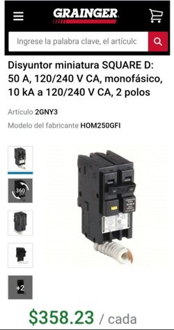 arc fault breaker sq d homeline 50amps