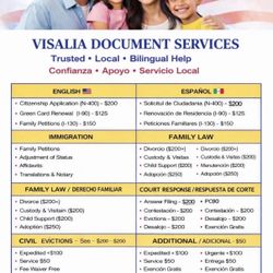 Divorces•Child Support• Child Custody•Child Support •Child Support modification•Immigration Citizenship etc 