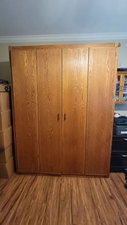 Solid Oak Murphy Bed Queen