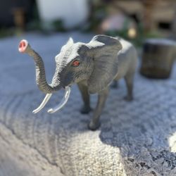 90s Vintage Imagination Elephant Rubber Acrylic Statue Toy 