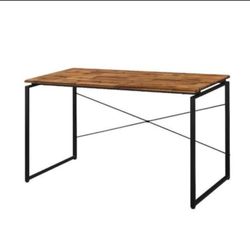 Industrial Wood Top Desk with Metal Frame