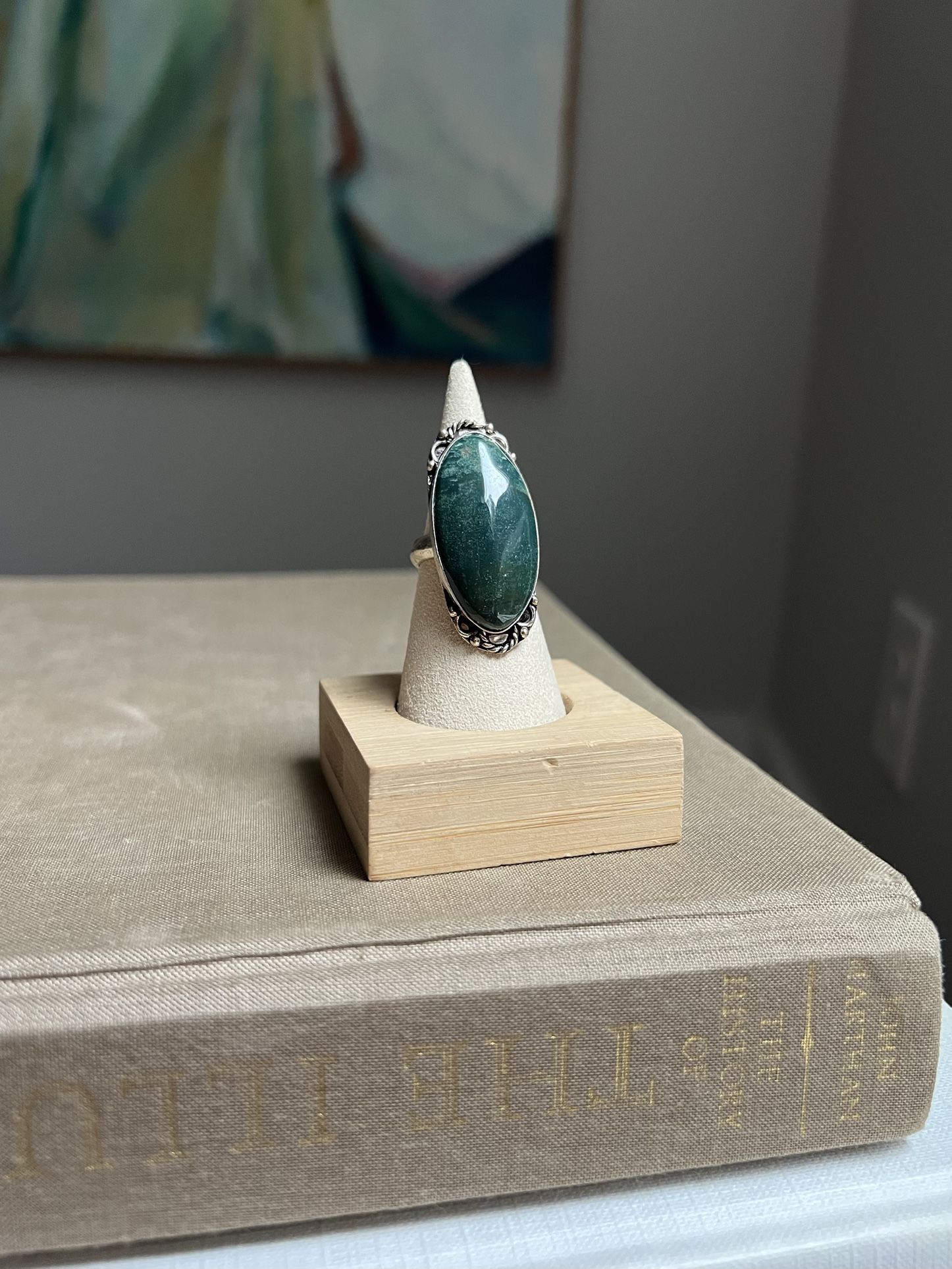 Adjustable Ocean Jasper Gemstone Ring ( firm on price ) 