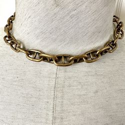 Guess Gold Tone Link Necklace 