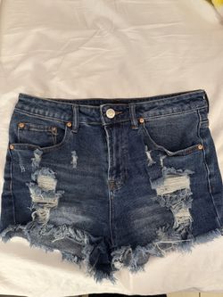 Almost Famous Dark Blue Distressed Denim Shorts
