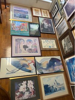 Instant gallery, wall, eclectic, vintage, and contemporary art lot