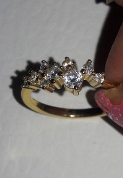 18K Gold Plated 925 SS white sapphire Ring size 7