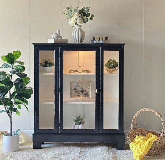 Hutch Glass Front Display Cabinet