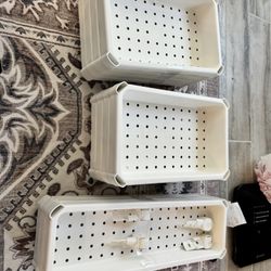 2 Shelf Units, 1 Rolling Cart 