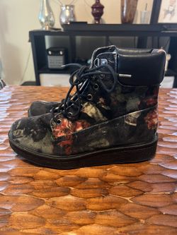 Mia Floral Black Boots