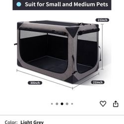 Brand New - 30 Inch soft shell travel crate/kennel