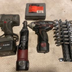 Matco 3/8” And 1/4” Impact Diver Matco Cordless Ratchet Matco Ratchet Set MAC 5pc Filter set Plus Snap-on Hammer And Adjustable Ratchet