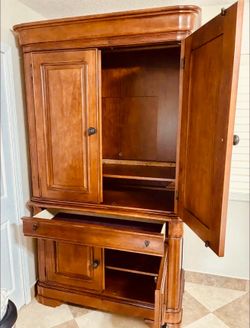 Cindy Crawford Cherry Wood Armoire / Media Cabinet – Rare Design