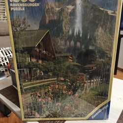Vintage Ravensburger 1500pc Jigsaw Puzzle – Alpine Mountain Scene (NEW)