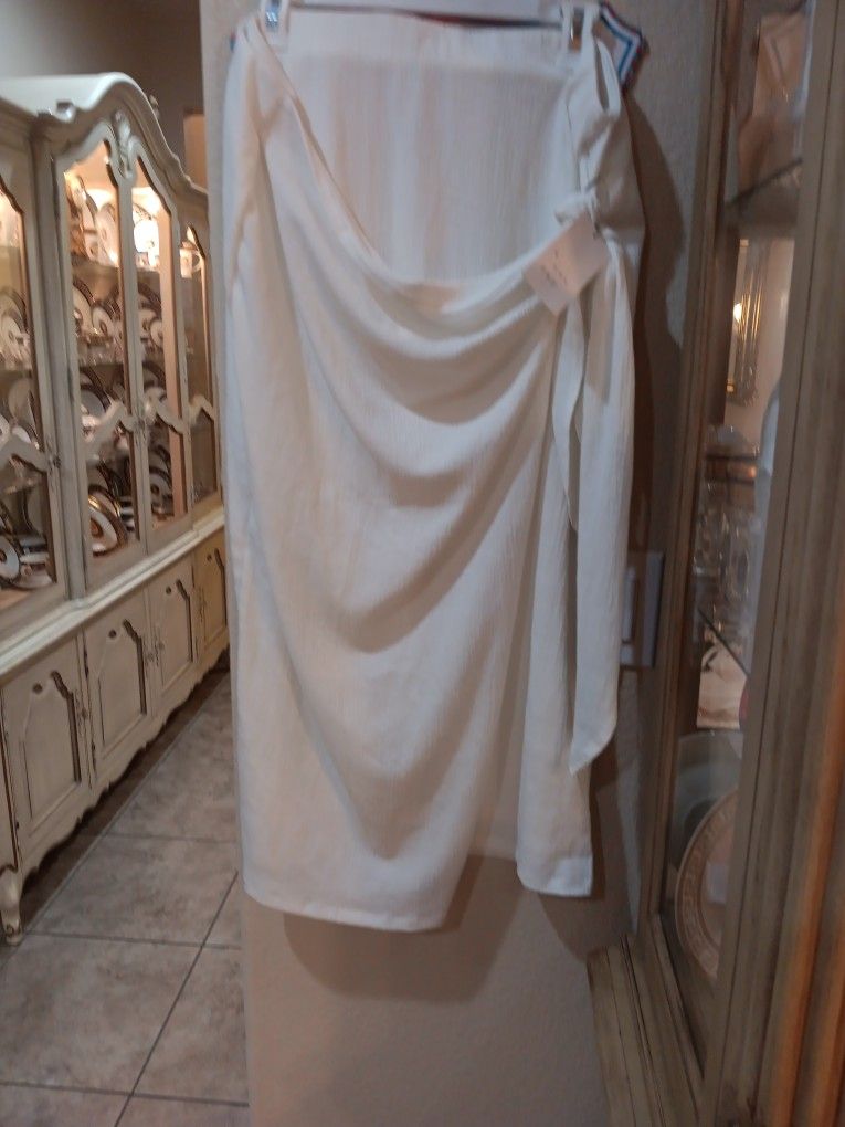 Cream color wrap around skirt