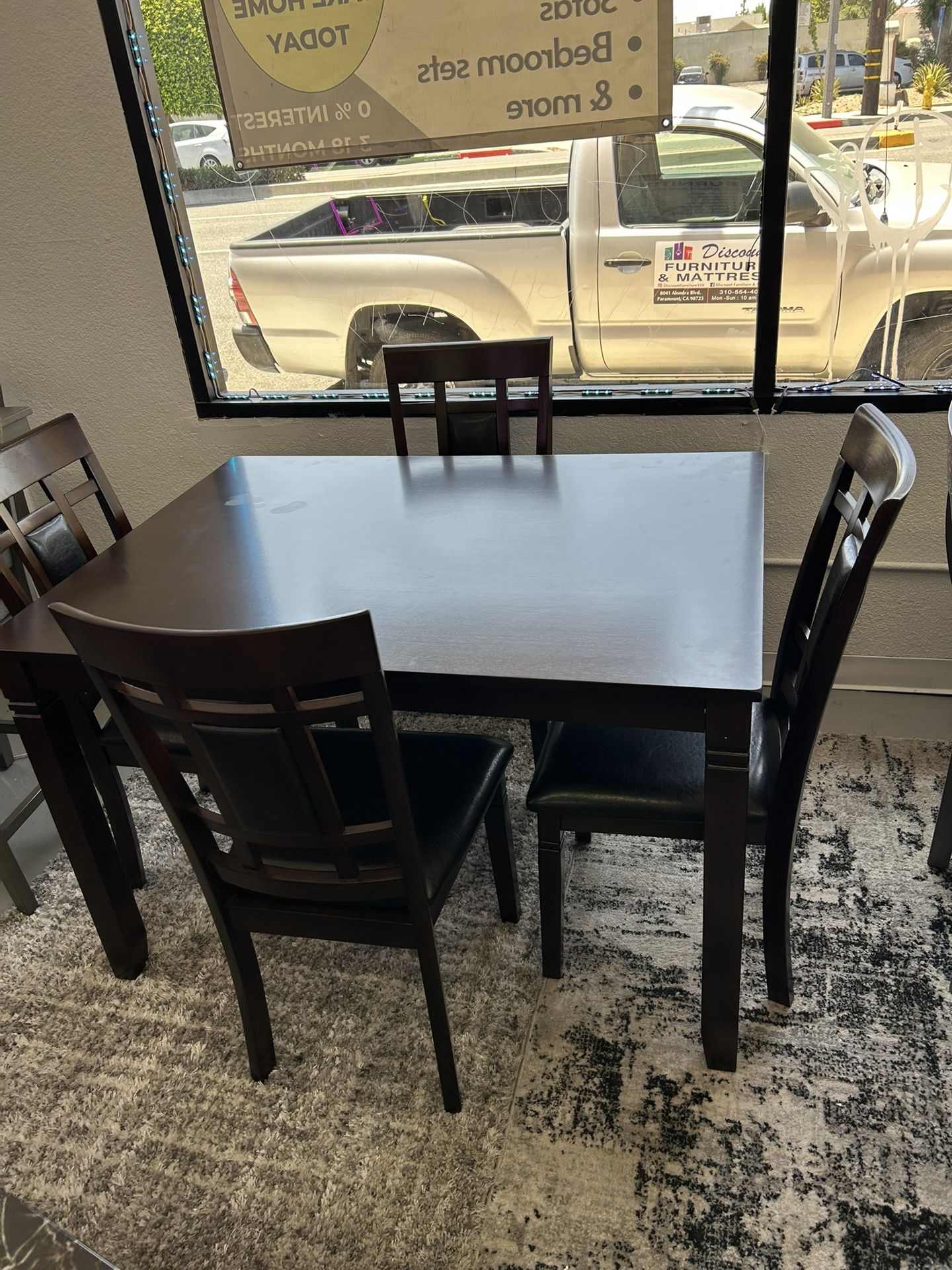 5 Piece Wood Dining Table Set