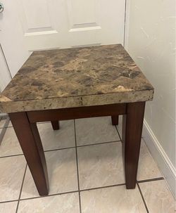 Faux Marble Top Wood End Table24x22.5inches and height 24.5