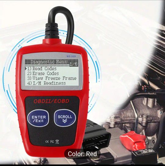 Compact OBD2 Car Diagnostic Tool – USB Powered, Error Code Reader, I/M Readiness, CAN Support, Freeze Data Analysis. 

