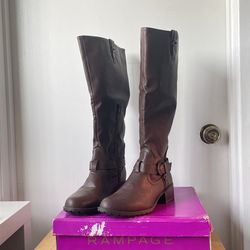 Brand New Rampage Dark Brown Boots - Just Below The Knees - Size 9