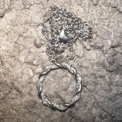 Diamond Silver Twisted Necklace 