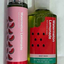BBW Set Of 2 “Watermelon Lemonade” Full Size /SOLD OUT ~Fine Fragrance Mist~Body Wash