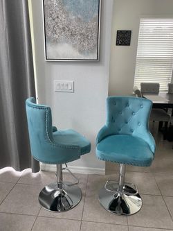 2 Brand New Turquoise Bar Stools 