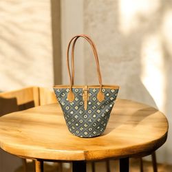 Price Drop- Vintage Dooney & Bourke Crossword East/West Bucket Tote Bag