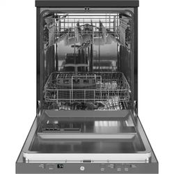 GE 24 in. Top Control Portable Stainless Steel Dishwasher with Stainless Steel Interior, Sanitize, 54 dBAl