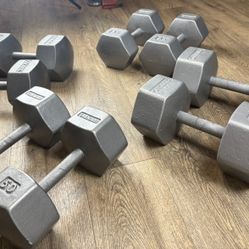 Vintage IVANKO Dumbbells (Reconditioned) 65s, 55s, 50s And 45s Pounds. [Reconditioned] 430 #