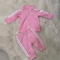 Pink Adidas Track Suit Set 3 Months