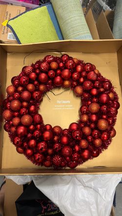 Red Ornamet Door Wreath