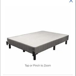 Queen Size Metal Box Spring with Headboard Bracket and Legs