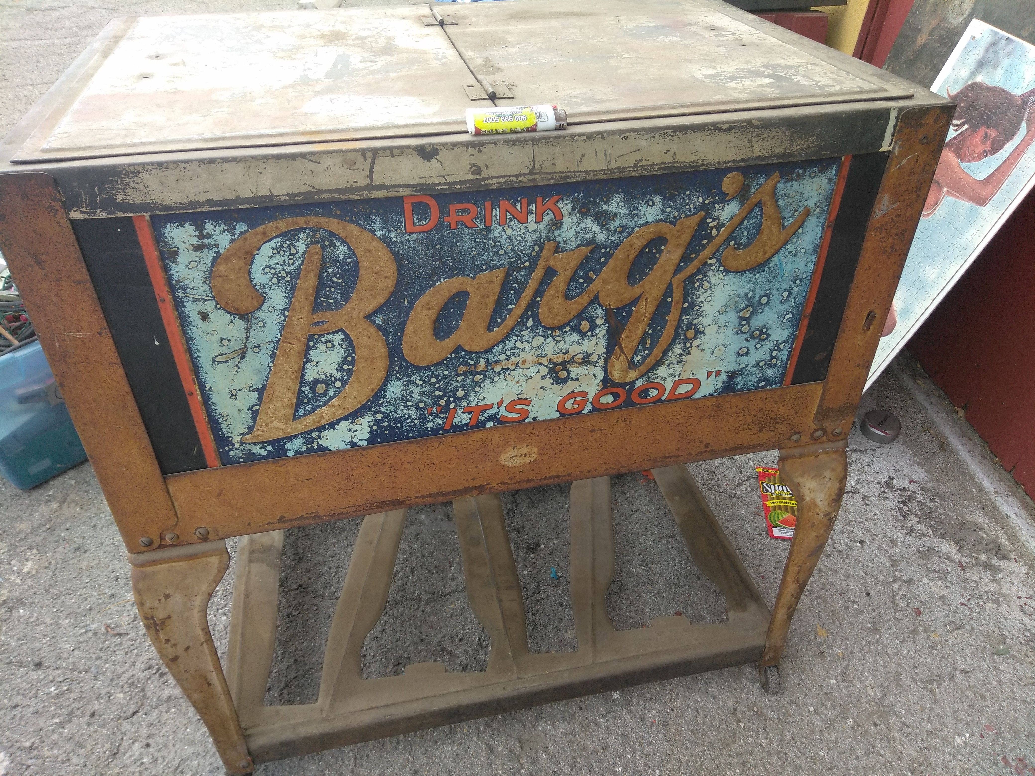Vintage Barq's root beer cooler
