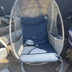 Grey And Blue Egg Chair