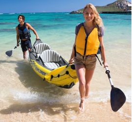 Two Intex Inflatable 2-Person Kayaks