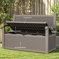 New Other Yitahome 70 Gallon 51" Storage Bench/Deck Box, Light Brown