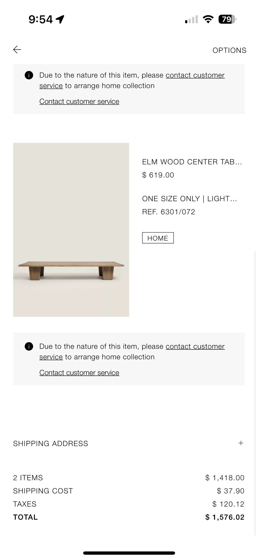 Zara Elm Wood Coffee Table